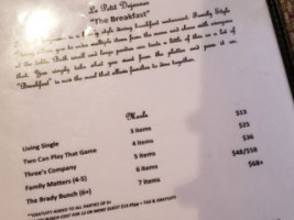 Le Petit Dejeuner menu