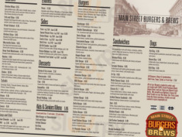 Main Street Burgers Brews menu