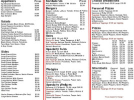 Hometown Pizza menu