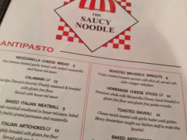 The Saucy Noodle menu