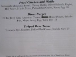 The Bait Shop menu