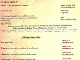 Christine's Creekside Inn menu