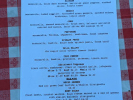 Zelo Pizzeria menu