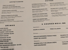 French Gourmet Bistro menu