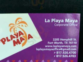 La Playa Maya menu