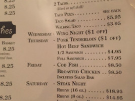 The Center Inn menu