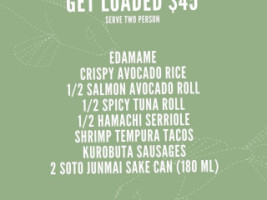 Sushi Garage Miami Beach menu