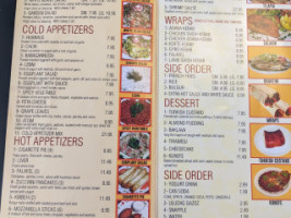 The Kebabci menu