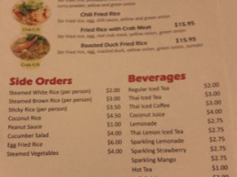 White Elephant Thai Cuisine menu