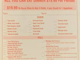 Sushi Ai menu