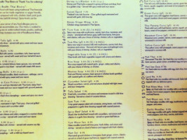 Bodhi Thai menu