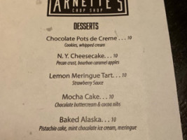 Arnette's Chop Shop menu