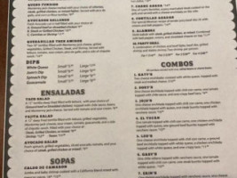 Juan Tequila's Mexican Grill Cantina menu