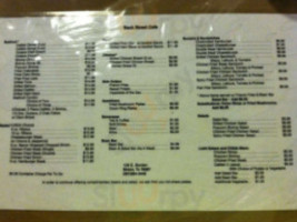 Back Street Cafe menu