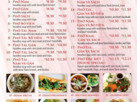 Pho Saigon Noodle House menu