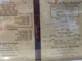 Calabash Seafood Hut menu