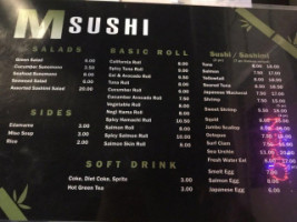 M Sushi menu