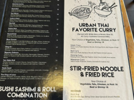 Urban Thai Sushi menu