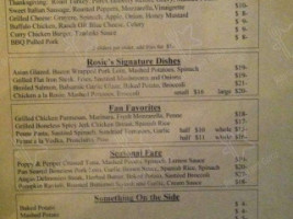 Rosie's Wine menu