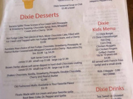 Dixie Freeze menu