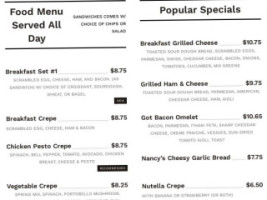 Hopping Beans Cafe menu