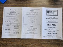 Pizza City New York Style menu