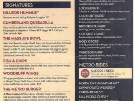 Metro Nightclub menu