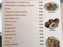 Havanazucar Cuban menu