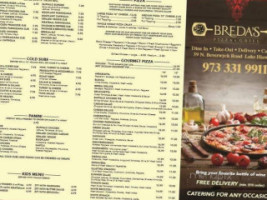 Breda's Pizza Grill menu