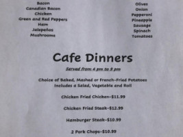 The Cafe Enterprise Utah menu