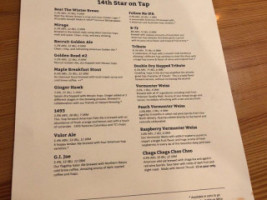 14th Star Brewing menu