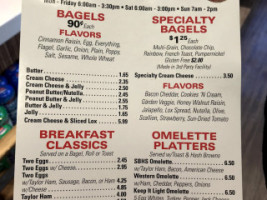 Bagel Run menu