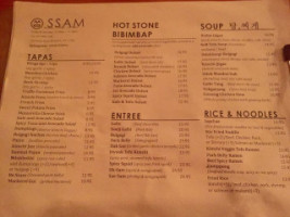 Ssam Korean Bistro menu