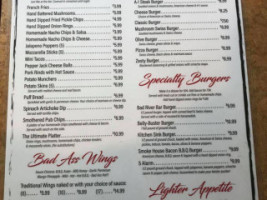 Bad River And Grill menu