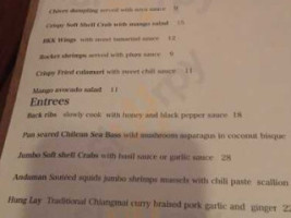 Nahm Thai French Cuisine menu