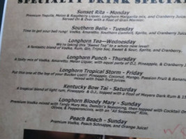 Longhorn Barbecue menu