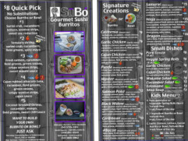 Subo Sushi Burritos menu