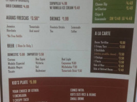 Taqueria La Guadalupe menu