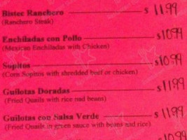 Taqueria Gonzalez menu