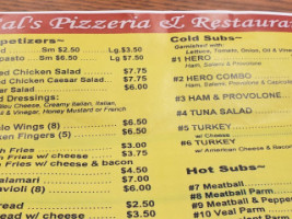 Sal's Pizza menu