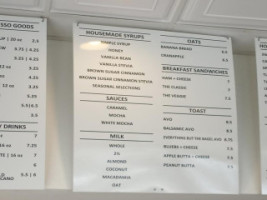 Rooted Coffeehouse menu