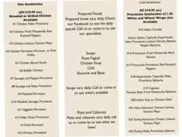 Sognalo Italian Deli Cafe menu