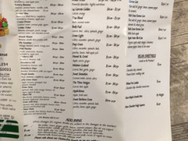 The Green Bean Cafe menu