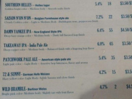 Southern Barrel Brewing Co. menu