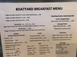 Boat Yard menu