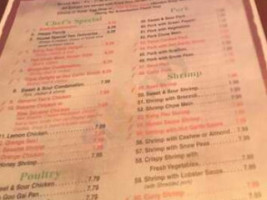 Szechuan Chinese menu