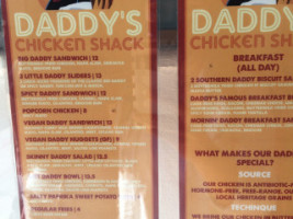 Daddy’s Chicken Shack menu