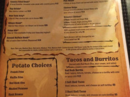 Red Rock menu