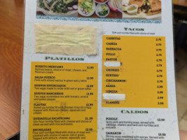 Taqueria La Zacatecana menu