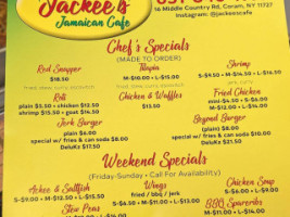 Jackee's Jamaican Cafe menu